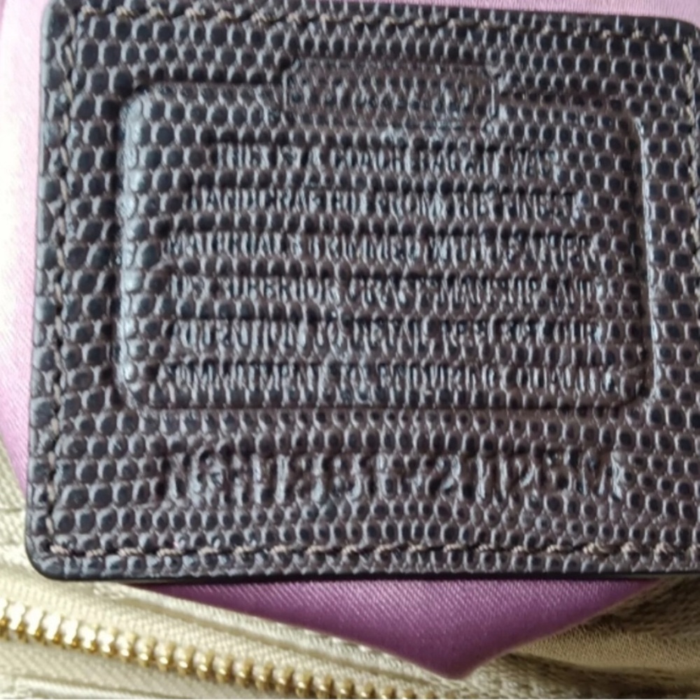 Coach Madison Maggie Op Art Tan C Jacquard 21125 Shoulder Bag Khaki Brown Medium - Picture 6 of 7